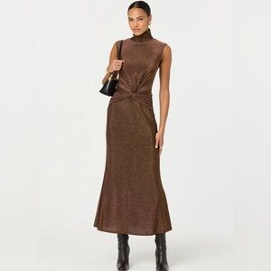 Elegant Brown Sleeveless Dress